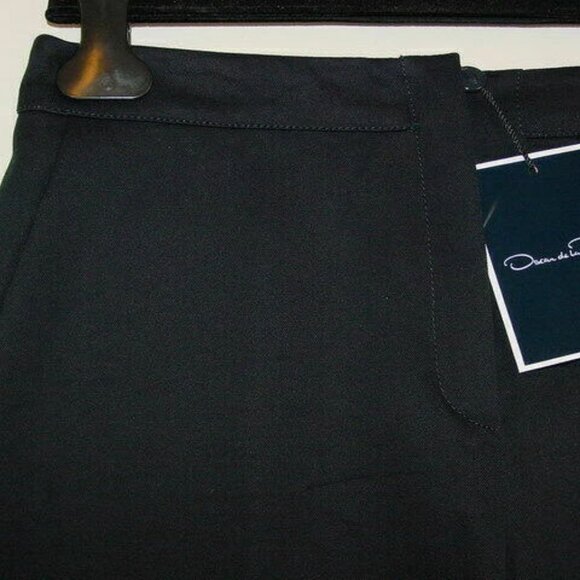 NWT OSCAR DE LA RENTA Blue Cotton Straight Leg Pants 8 - Picture 2 of 4